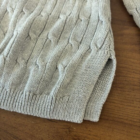 Talbots Women’s SP Sweater Cable Knit Light Gray Metallic Silver Pullover - Picture 6 of 6